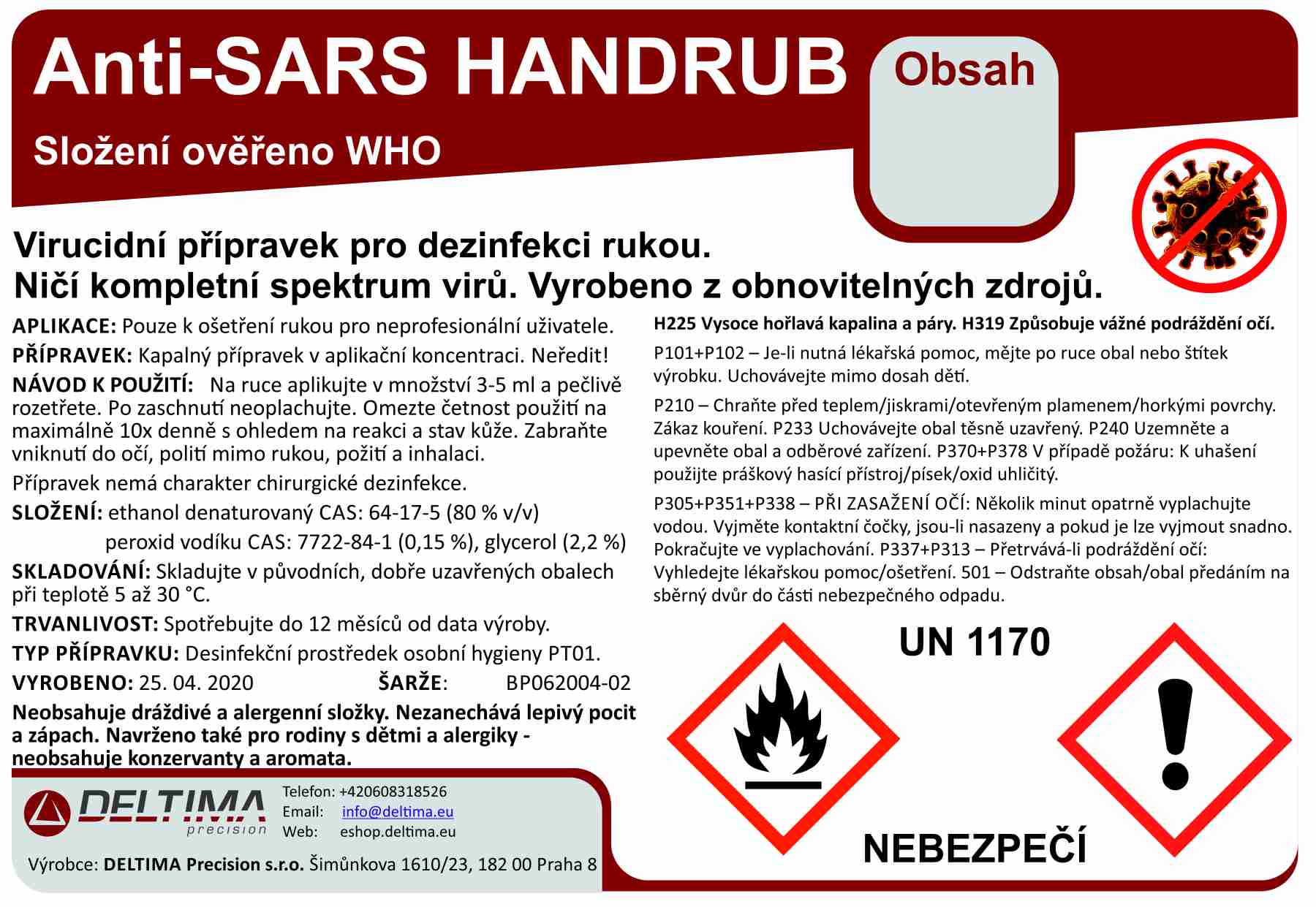 Anti-SARS HANDRUB (ekonomické balení 5 litrů)